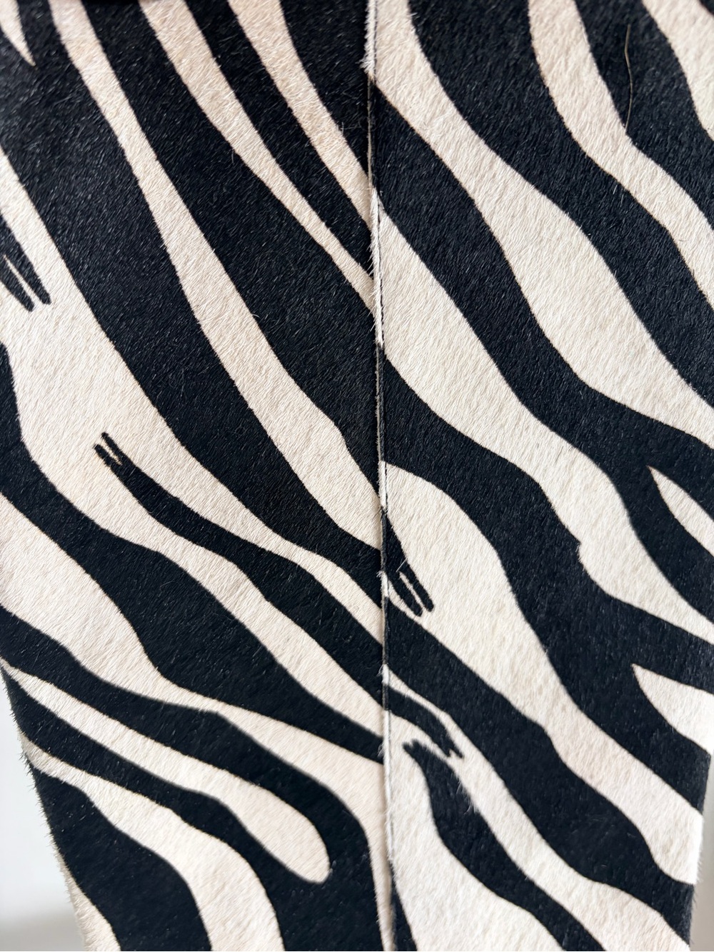 Jeffrey Campbell Black & White Zebra Knee-High Pointed Boots - Picture 4 of 10